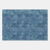 水彩クリスマスの雪片パターン ラッピングペーパーシート (正面3)