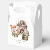 水彩クリスマスの雰囲気パーソナライズされた フェイバーボックス (オープン)