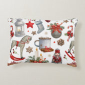 水彩クリスマスの飾り模様 アクセントクッション (裏面)