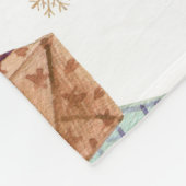 水彩クリスマスの飾り模様 フリースブランケット (角)