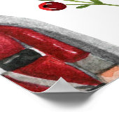 水彩クリスマスの飾り模様 ポスター (角)