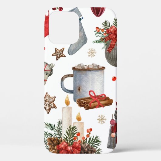 水彩クリスマスの飾り模様 Case-Mate iPhoneケース (裏面)