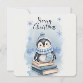 水彩クリスマスぺんぎん 招待状