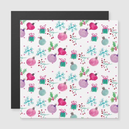 水彩クリスマスをテーマにしたハンドパター絵を描ン (正面/裏面)