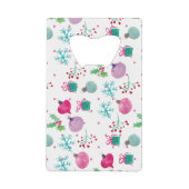 水彩クリスマスをテーマにしたハンドパター絵を描ン クレジットカード栓抜き (正面)