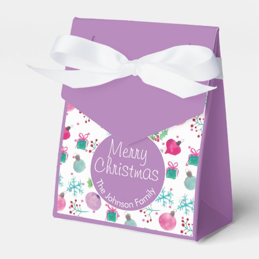 水彩クリスマスをテーマにしたハンドパター絵を描ン フェイバーボックス (正面サイド)