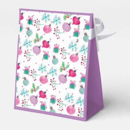 水彩クリスマスをテーマにしたハンドパター絵を描ン フェイバーボックス (裏面サイド)