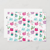 水彩クリスマスをテーマにしたハンドパター絵を描ン ポストカード (正面/裏面)