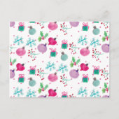 水彩クリスマスをテーマにしたハンドパター絵を描ン ポストカード (正面)