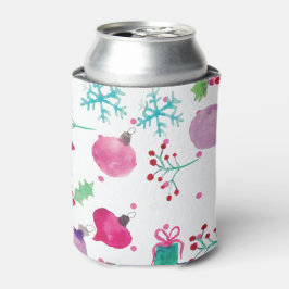 水彩クリスマスをテーマにしたハンドパター絵を描ン 缶クーラー