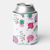 水彩クリスマスをテーマにしたハンドパター絵を描ン 缶クーラー (缶裏面)