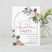 水彩クリスマスアレンジメントクリスマス 招待状 (スタンド正面)