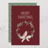 水彩クリスマスアートパーソナライズされた シーズンカード (正面/裏面)