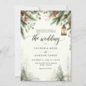 水彩クリスマスウィンターウェディング 招待状 (正面)