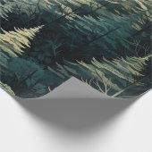 水彩クリスマスウィンターフォレスト ラッピングペーパー (角)