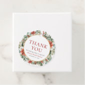 水彩クリスマスウィンターレッド金ゴールドブライダルシャワー フェイバータグ (インサイチュ)