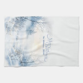 水彩クリスマスウィンターワンダーランド キッチンタオル (横)