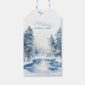 水彩クリスマスウィンターワンダーランド ギフトタグ (正面)