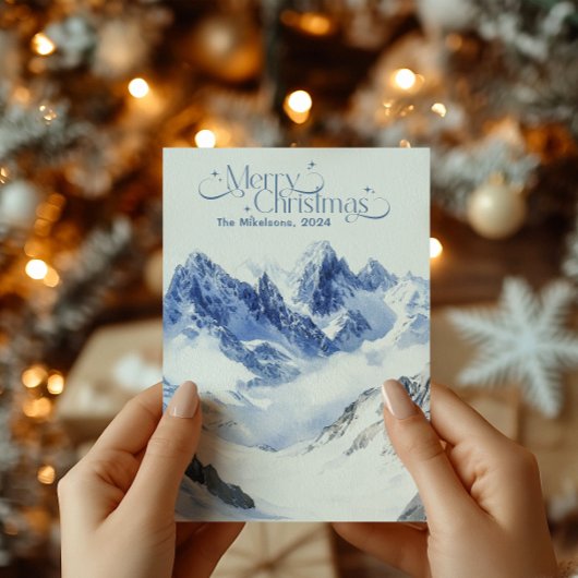 水彩クリスマスウィンターワンダーランド シーズンカード