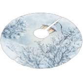 水彩クリスマスウィンターワンダーランド ブラッシュドポリエステルツリースカート (アングル)