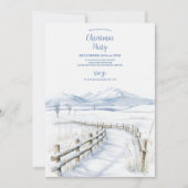 水彩クリスマスウィンターワンダーランド 招待状 (正面)