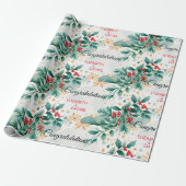 水彩クリスマスウェディングラッピングペーパー ラッピングペーパー (アンロールド)