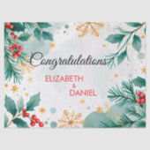 水彩クリスマスウェディングラッピングペーパー 薄葉紙 (正面)