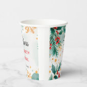 水彩クリスマスウェディング ホリー付き 紙コップ (右)