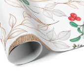 水彩クリスマスウッドランド動物，ピネコン ラッピングペーパー (ロールコーナー)