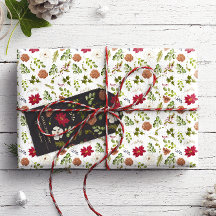 水彩クリスマスエレガントフローラ葉