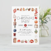 水彩クリスマスエレメンツディナーパーティー 招待状 (スタンド正面)