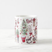水彩クリスマスエレメント赤 コーヒーマグカップ (中央)