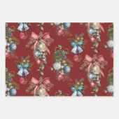 水彩クリスマスオーナメントエレガント休日 ラッピングペーパーシート (正面2)
