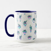 水彩クリスマスオーナメントオン白 マグカップ (左)