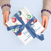 水彩クリスマスオーナメントカスタム ラッピングペーパーシート