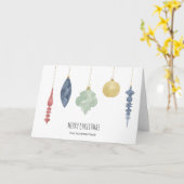 水彩クリスマスオーナメントカード カード (黄色い花)