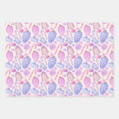 水彩クリスマスオーナメントキャンディーケーン ラッピングペーパーシート (正面2)