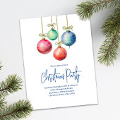 水彩クリスマスオーナメントパーティー シーズンポストカード