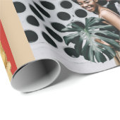 水彩クリスマスオーナメントフォトコラージュ赤 ラッピングペーパー (ロールコーナー)