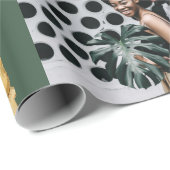 水彩クリスマスオーナメントフォトコラージンググリーン ラッピングペーパー (ロールコーナー)