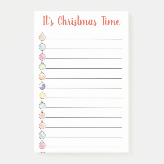 水彩クリスマスオーナメント一覧 ポストイット (正面)