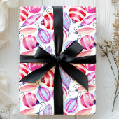 水彩クリスマスオーナメント休日 ラッピングペーパー