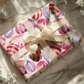 水彩クリスマスオーナメント休日 ラッピングペーパー