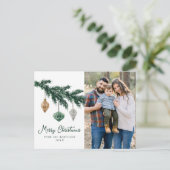 水彩クリスマスオーナメント写真 シーズンポストカード (スタンド正面)