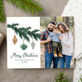 水彩クリスマスオーナメント写真 シーズンポストカード