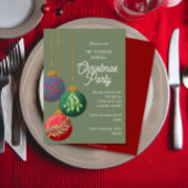 水彩クリスマスオーナメント クリスマスパーティ 招待状