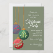 水彩クリスマスオーナメント クリスマスパーティ 招待状 (正面)