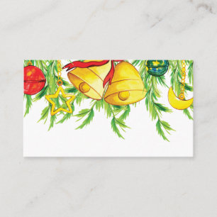 水彩クリスマスオーナメント 休日 プレイスカード