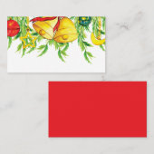 水彩クリスマスオーナメント|休日 プレイスカード (正面/裏面)