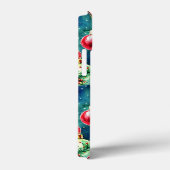 水彩クリスマスオーナメント、赤とティール(緑がかった色)緑 Case-Mate iPhoneケース (裏面 / 右)